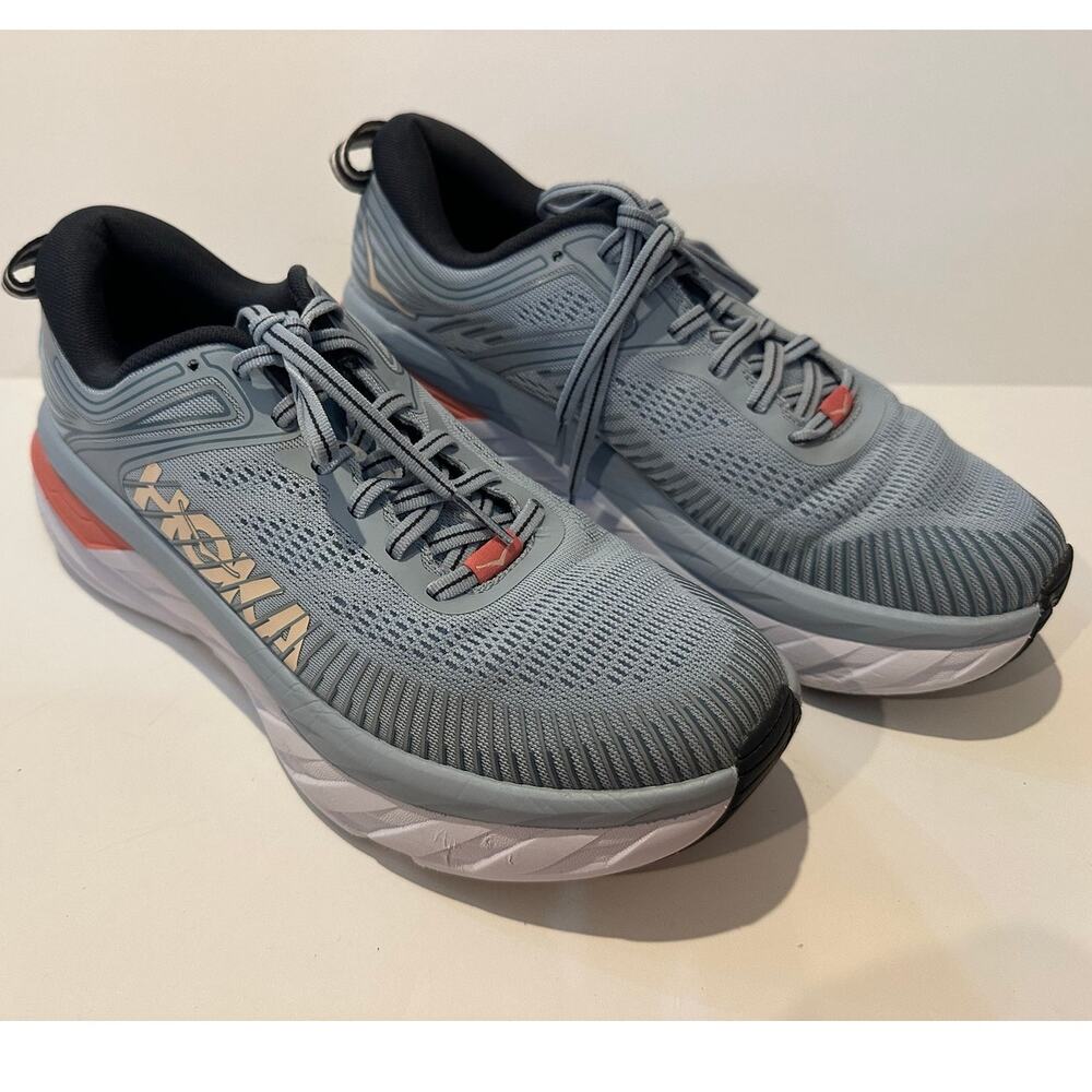 Hoka One One Bondi 7 Running Shoes Women’s 8.5 Light Blue Max Cushion